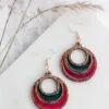 Wood and Resin Crescent Moon Earrings with Cut-Out