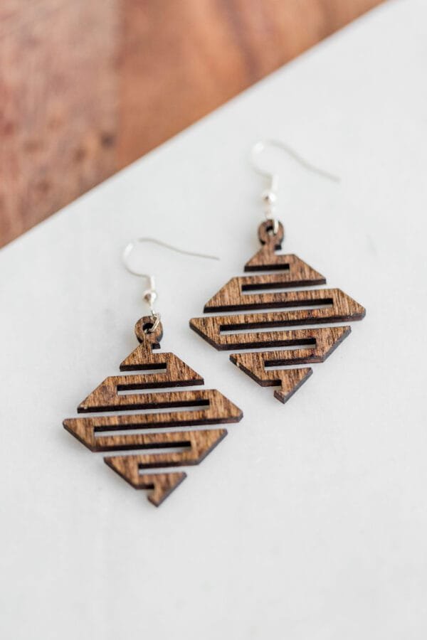 Wooden Maze Earrings