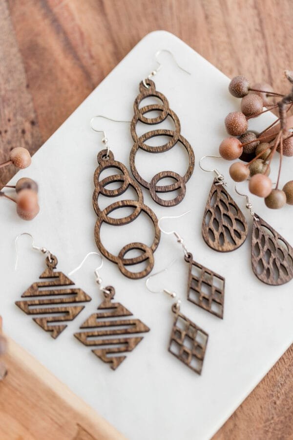 Wooden Maze Earrings - Image 2